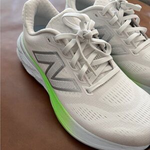 New Balance 880 White and Neon Green Athletic Shoes